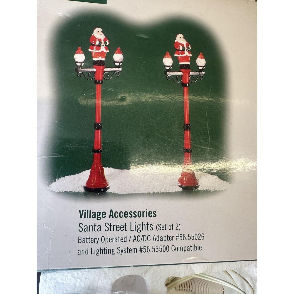 Department 56 Santa‎ Street Lights Set Of 2 #800011 Battery Operated Holiday
